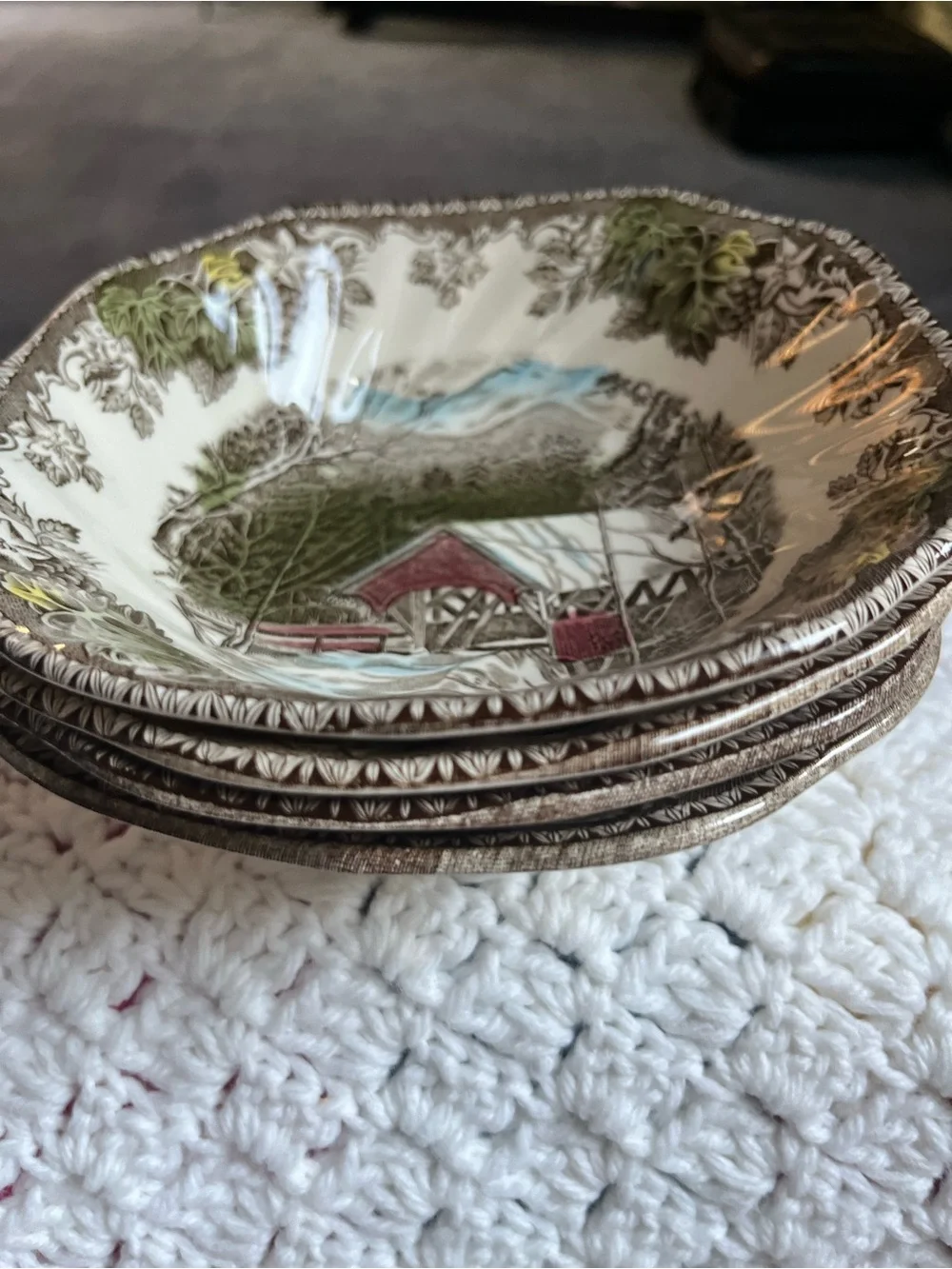 4x Vtg Johnson Bros Friendly Village 6 1/8